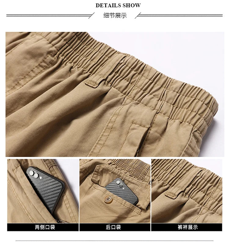 Men's Cargo Pants Summer Spring Cotton Workwear Large Size 6XL Casual Climbing Joggers Sweatpants Hombre Autumn Work Trousers