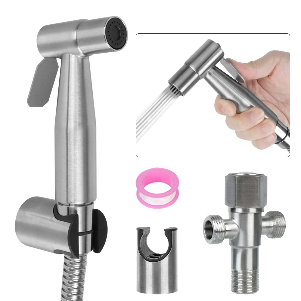 Bidet sprayer set For toilet shower head For Bathroom hand sprayer Handheld self cleaning Hand Bidet faucet Stainless Steel