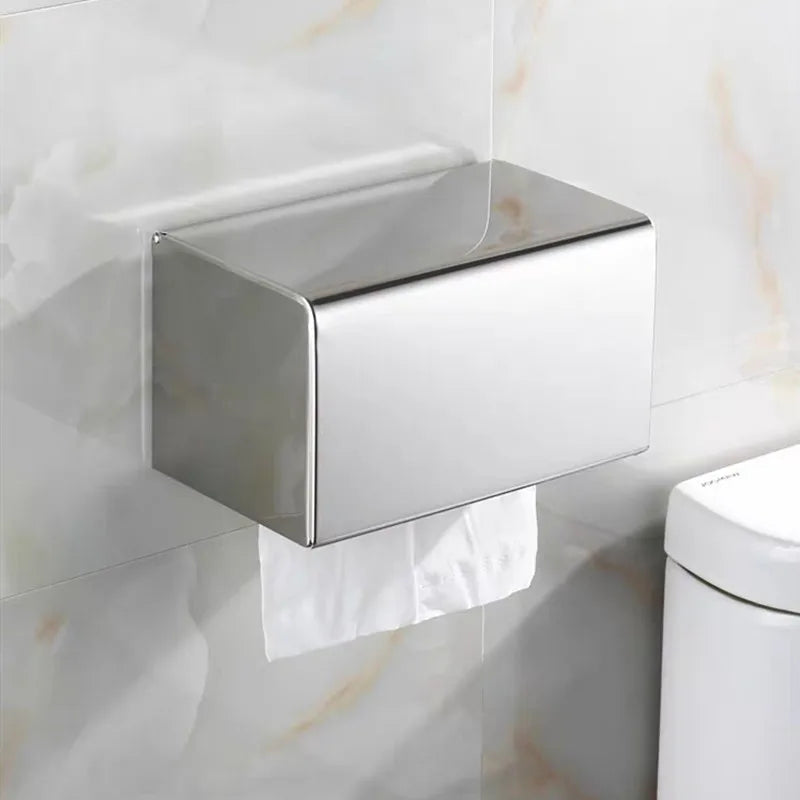 Toilet Paper Box phone Holder Gold Stainless Steel Roll Paper Rack Waterproof Paper Towel Holder Bathroom Black Tissue Box