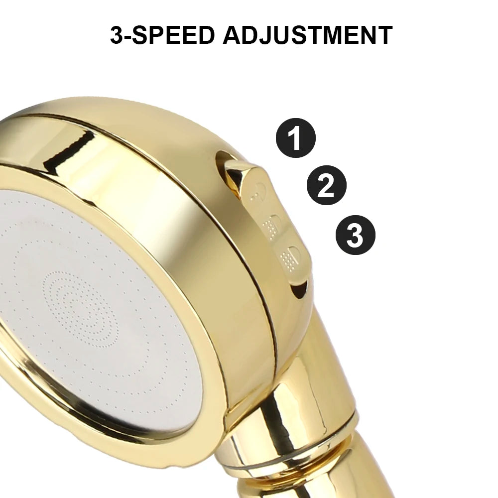High Pressure Shower Head Set With Hose and Holder Silver 3 Modes Large Flow Rainfall Handheld Shower Faucet Bathroom Accessoies