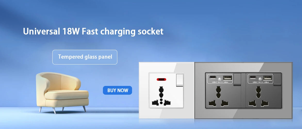 118 Type US Mexico 1/2/3/4/Gang 2/3Way Wall Light Switch Brazil Tempered Glass Panel ON OFF Push Button Power Rocker Switch