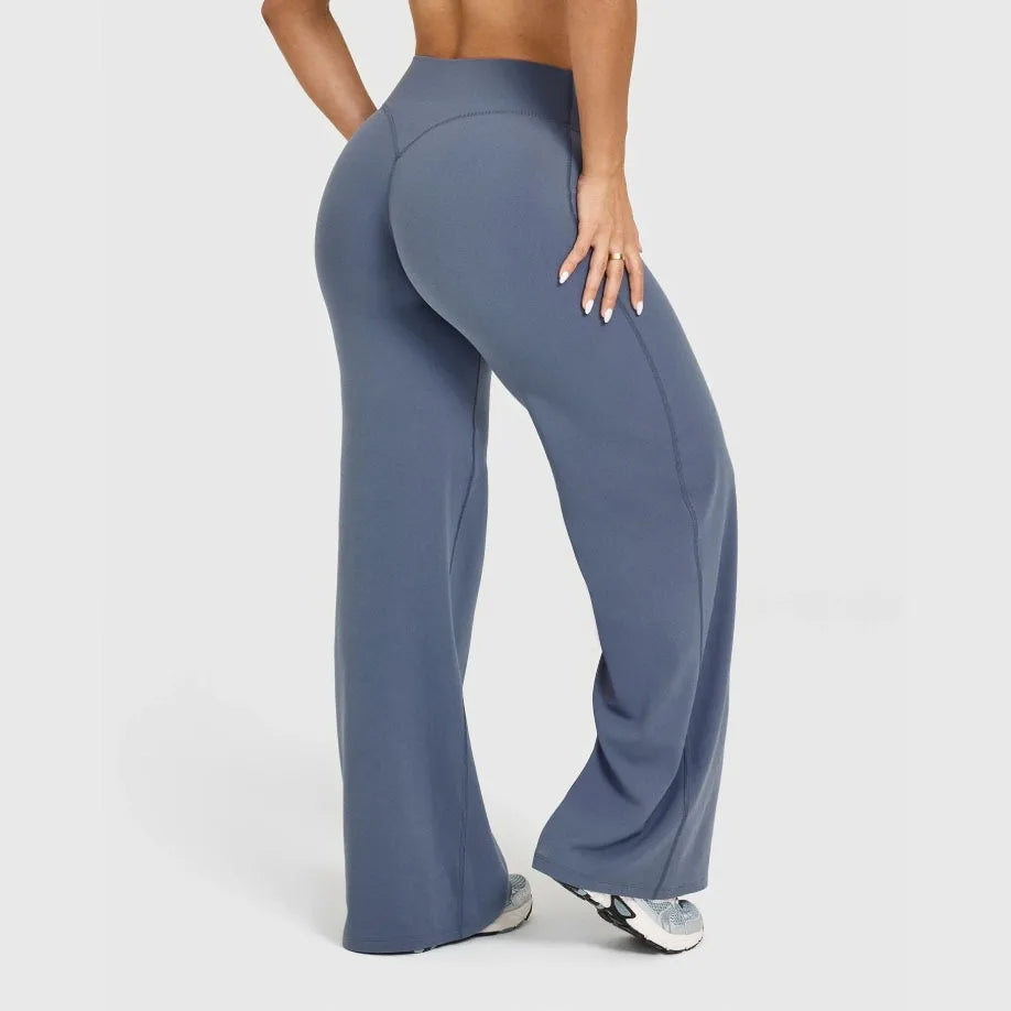 Straight-Leg Pants Ultra Soft Butter Fabric Women's Mid-Waist Yoga Pants GYM Naked Feel Pilates Running Sport Trousers