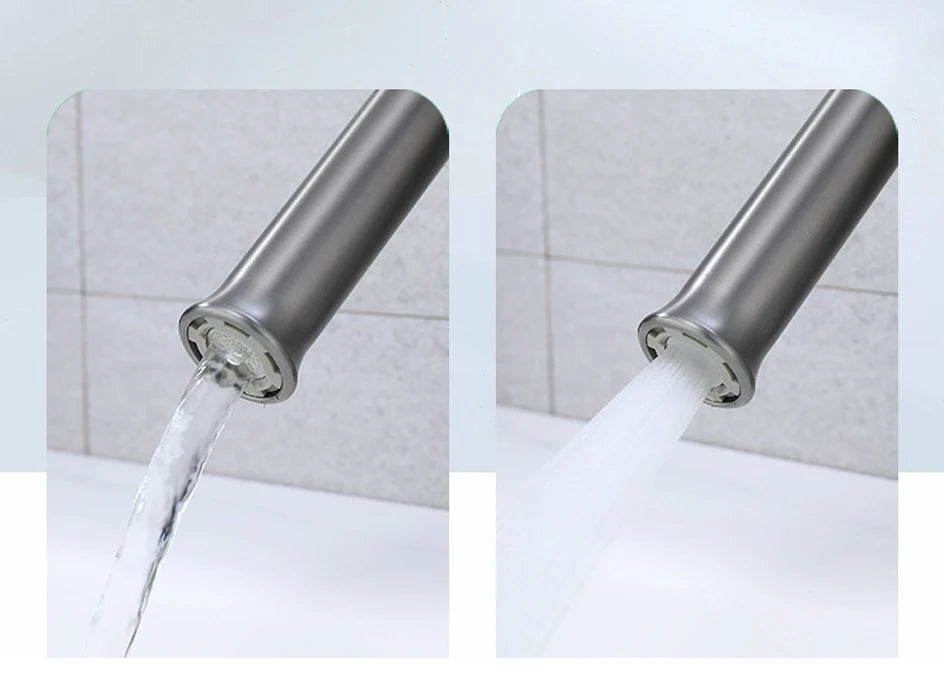 Bathroom Faucets Stainless Steel 304 Brushed Gold Basin Mixer Sink Faucet Gourmet Washbasin Tapware Hot Cold Water Tap Grey