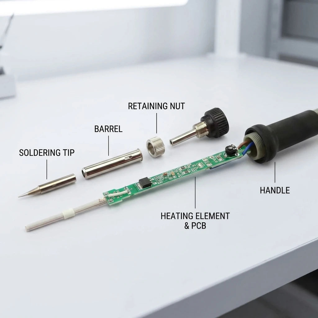 EU 60W Adjustable Temperature Electric Soldering Iron Welding Rework Station Heat Pen Tips DIY Repair Tool