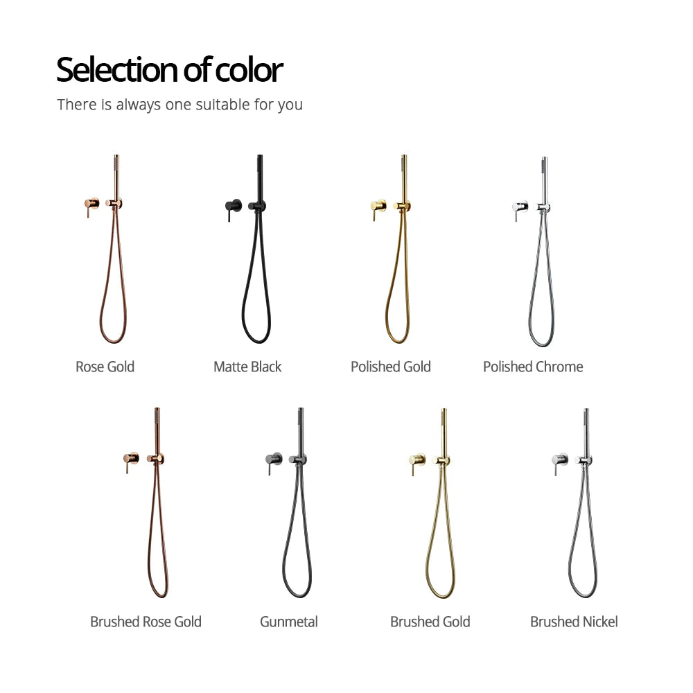 Handheld Bathroom Shower System Brushed Gold Hot And Cold Water Bathtub Mixer Single Handle & Shower Holder Separately Tap Set