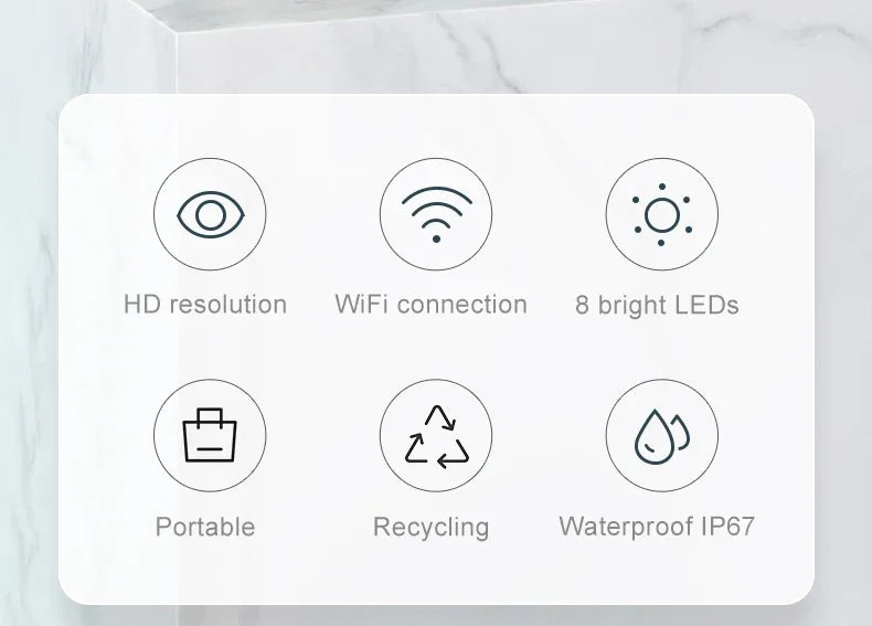 Endoscope Camera With 8 Adjustable LED Lights Visual Endoscope Camera Compatible With Android And IPhone,For Individuals Pet