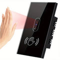 1pc Wall Light Switch Wave Infrare IR Sensor No Need Touch US 220V 110V Glass Screen Panel Electrical Power On Off Lamp