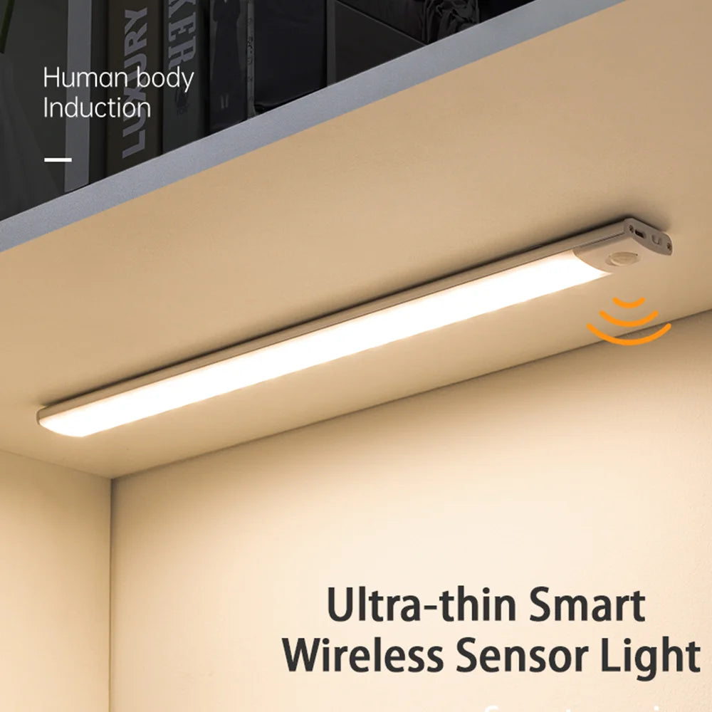 Night Light Motion Sensor Lights USB LED Wireless Under Cabinet Light For Kitchen Cabinet Bedroom Wardrobe Interior night lights