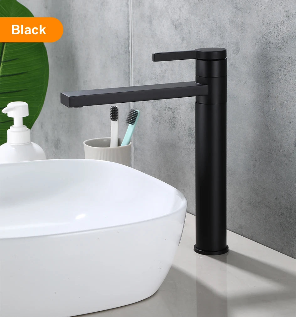 VGX Bathroom Faucets High Basin Mixer Sink Tall Faucet Gourmet Washbasin Taps Water Tap Hot Cold 360° Tapware Crane Brass Black
