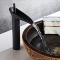 Bathroom Basin Faucet Sink Mixer Gun Grey Color Hot Cold Water Mixer Deak Mounted Waterfall Style Copper Sink Taps FR651