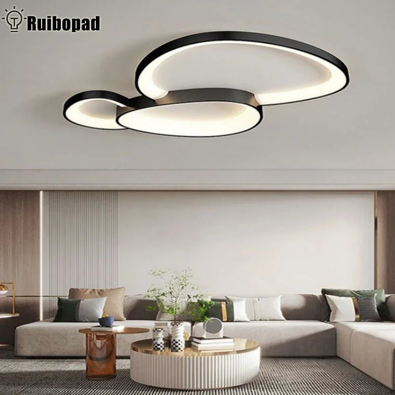 Modern Round LED Ceiling Light with Adjustable Brightness for Living Room Bedroom Dining Room Home Decor Lusters Luminaires