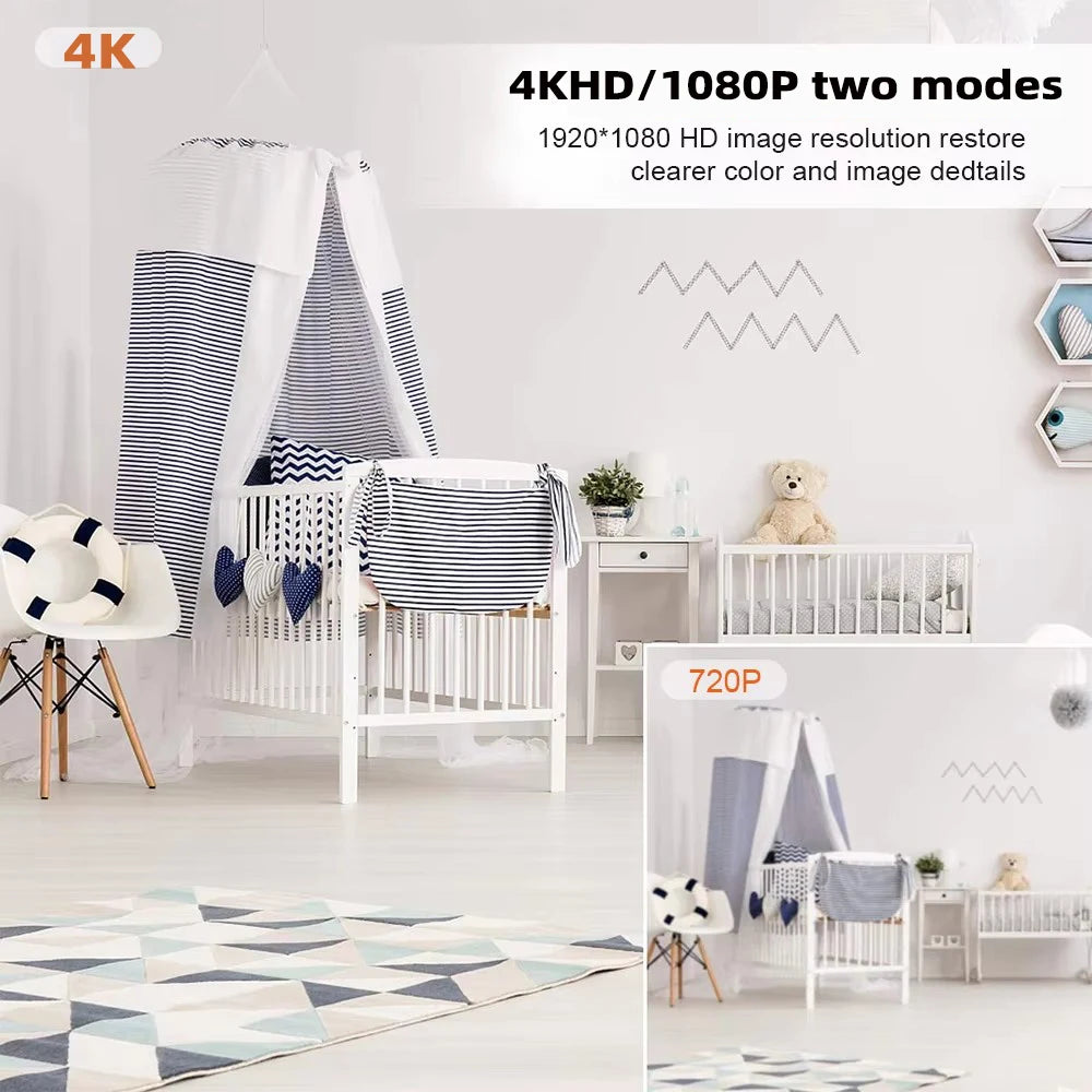HD 4K Mini WiFi Camera, Improved Clarity, Supports Motion Detection, Remote Viewing, Wireless Home Nanny Style Camera