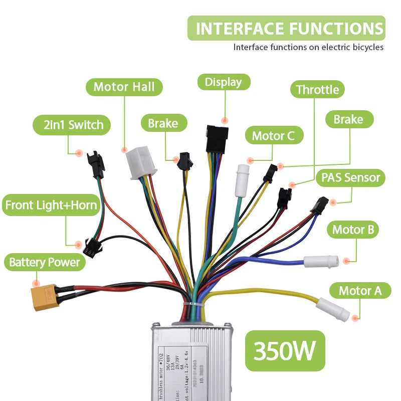 Electric Brushless Controller 350W 500W 800W 36V 48V Electric Bike for Scooter E-Bike Bicycle Accessories bike accessories