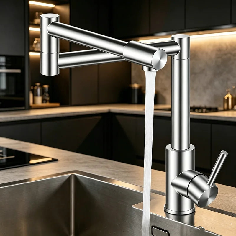 Foldable Kitchen Faucet Pot Filler Faucet Telescopic Cold And Hot Water Mixing Faucet Rotating Sink Faucet Tap