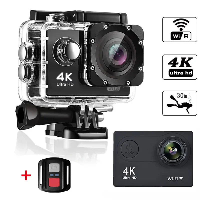 2.0" Action Camera Ultra HD 4K 30FPS WiFi Underwater Cameras Waterproof Helmet Bicycle Video Recording Cameras Outdoor Sport Cam