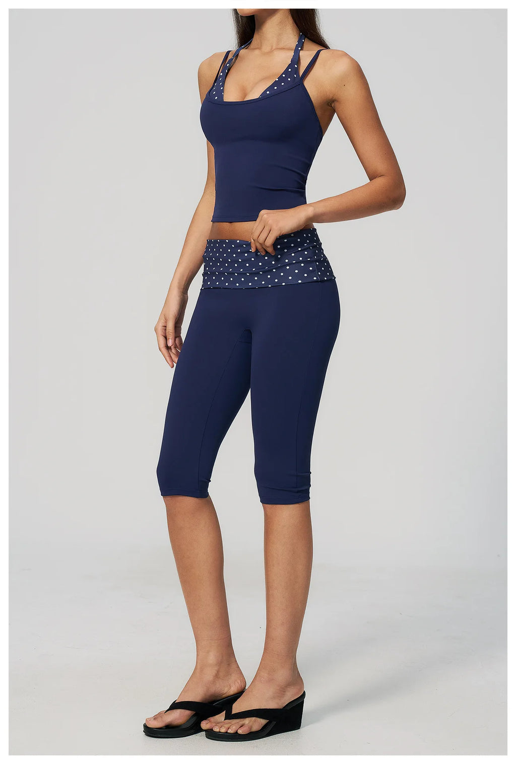Summer 2PCS Yoga Set Women's Tracksuit Fashion Polka Dot And Striped Workout Sets Gym Outfits High Waist Butt Lift Yoga Clothes