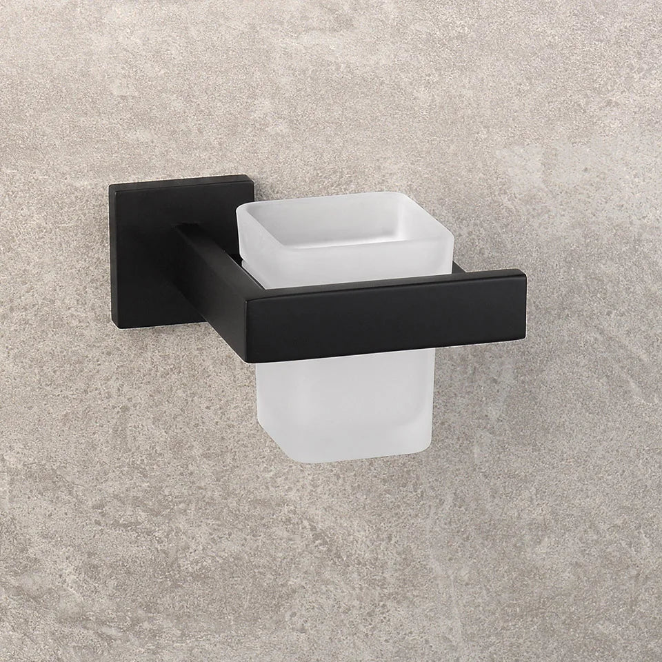 Matte Black Bathroom Hardware 304 Stainless Steel Towel Rack Toilet Paper Holder Liquid Soap Holder Towel Bar Toilet Accessories