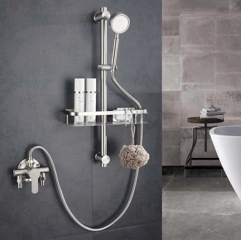 304 Stainless Steel Shower Faucet Hot And Cold Water Mixer Valve Sinlge Handle Wall Mounted Bathtub Faucet G1/2 for Water Heater