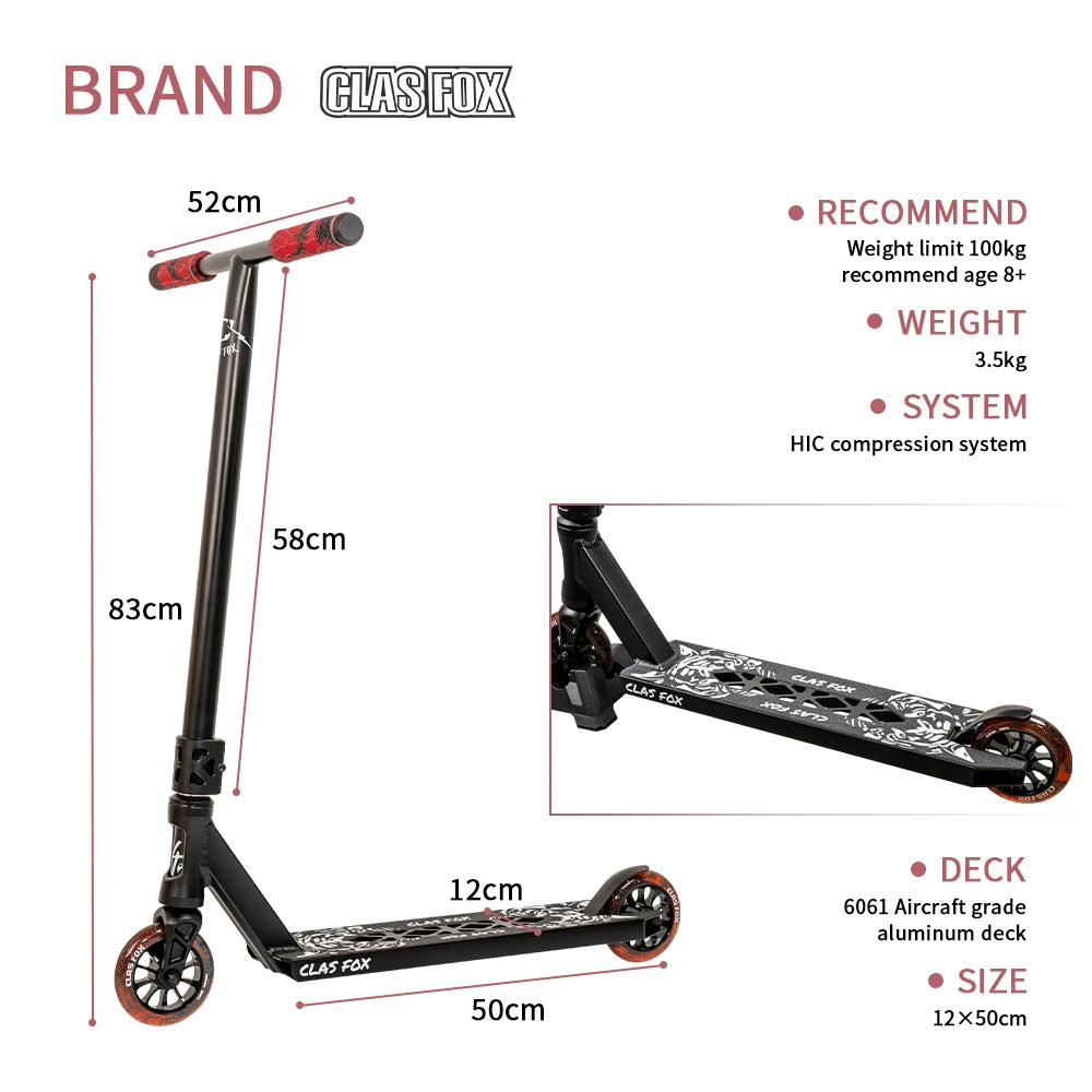 Hot Selling 110 Metal Core Wheel Stunt Scooter Pro Scooter Extreme Scooter Rainbow