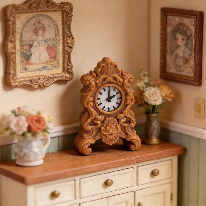 1Pcs 1:12 Scale Dollhouse Miniature Clock Old Style Table and Floor Clocks for Display and Dollhouse Scene Decor