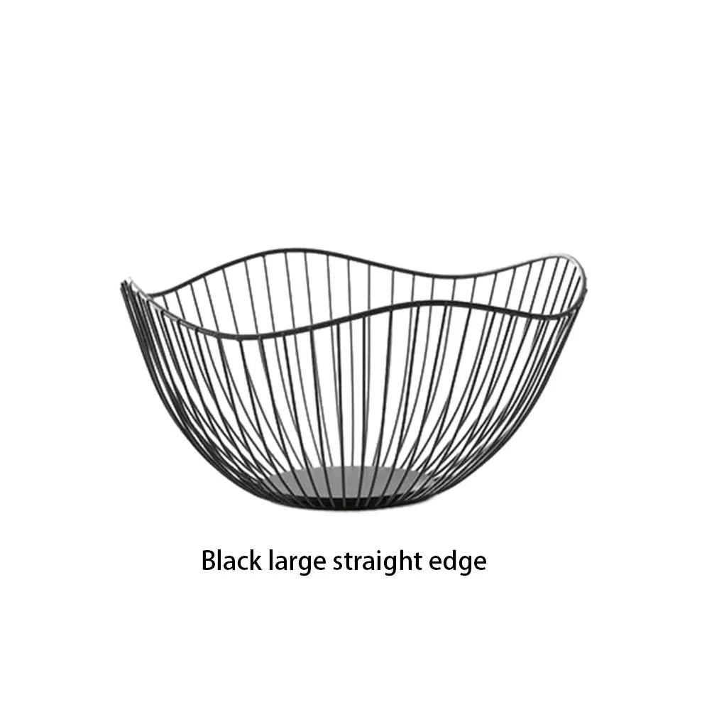 Metal Fruit Baskets Exquisite Appearance Sturdy And Durable Multifunctional Large Capacity Open Wire gold Straight large