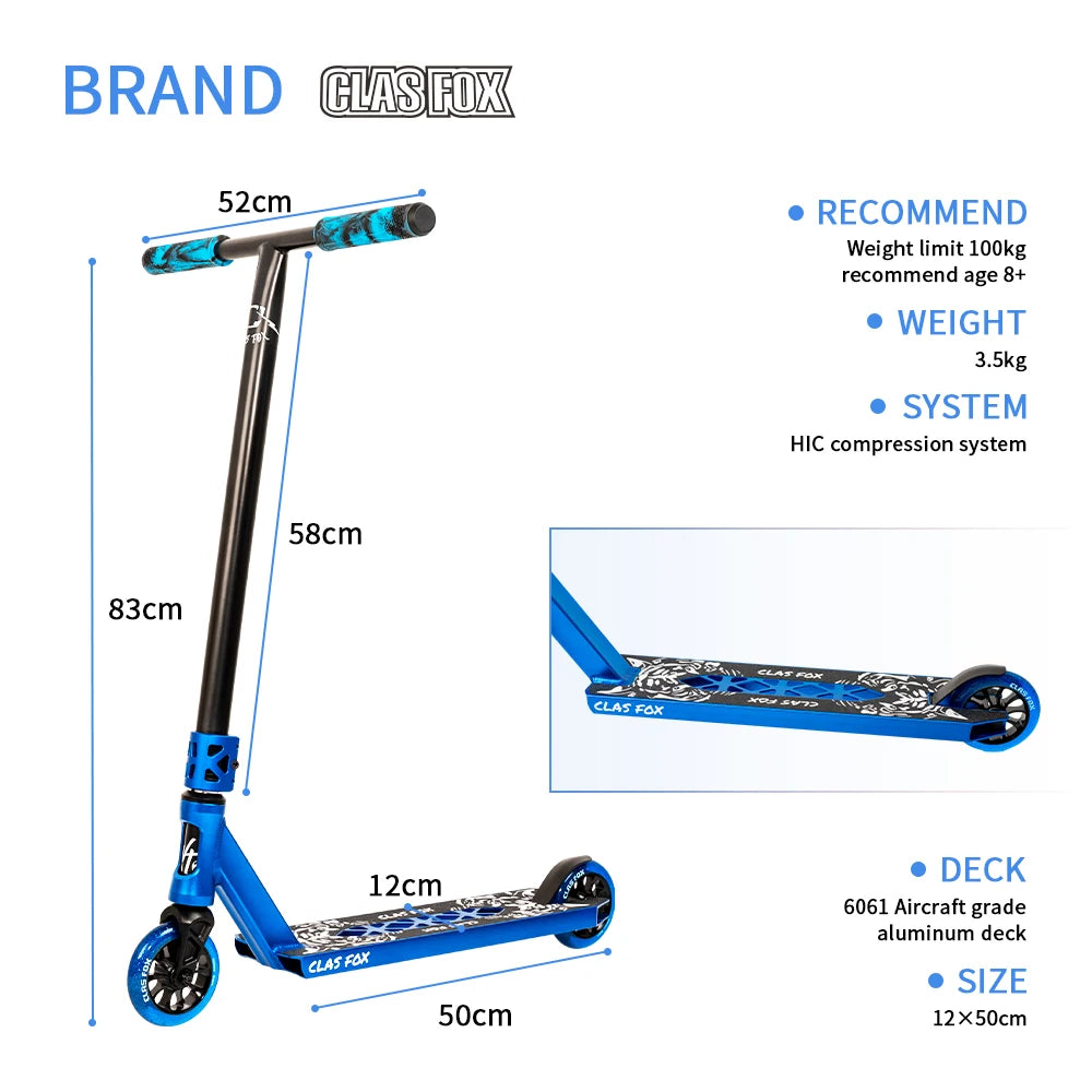 Hot Selling 110 Metal Core Wheel Stunt Scooter Pro Scooter Extreme Scooter Rainbow