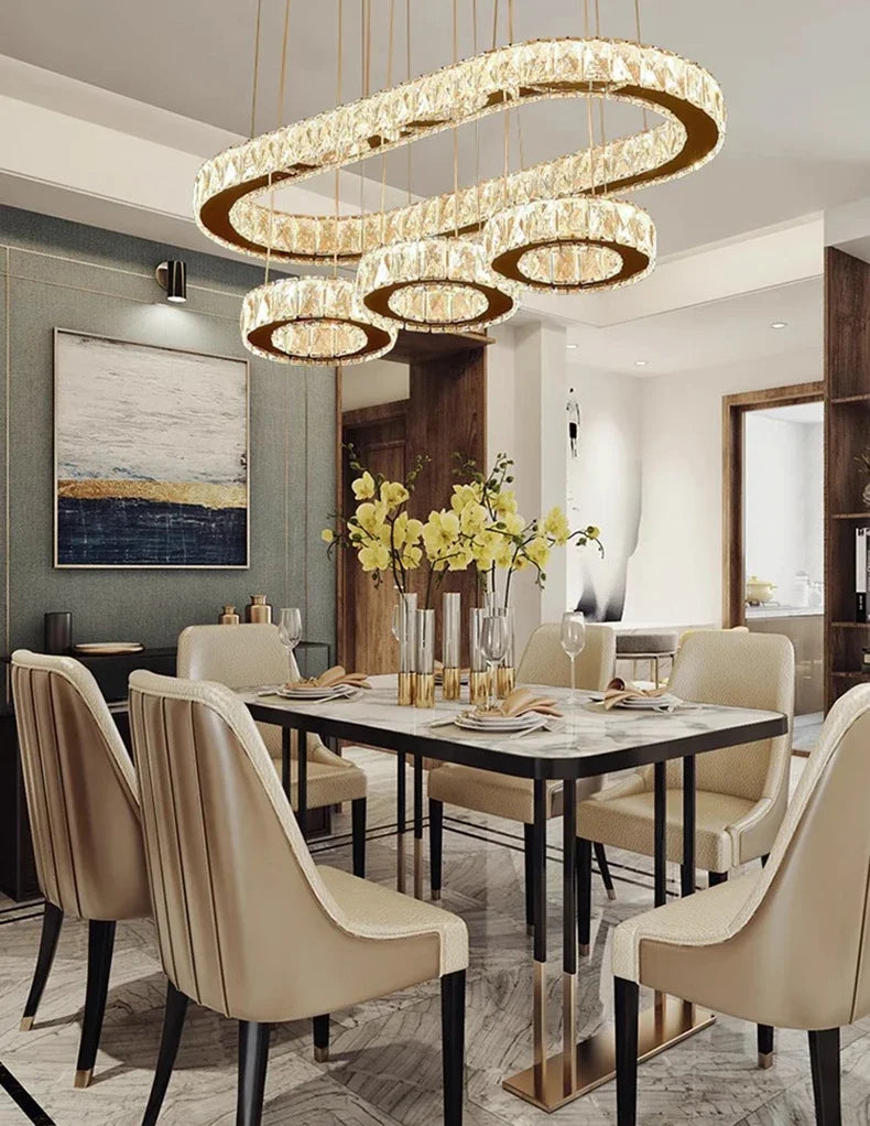 Home Decoration Pendant Lights Luxury Crystal Living Room Chandelier Dining Room Pendant Lamp, Ceiling Light, Indoor Lighting