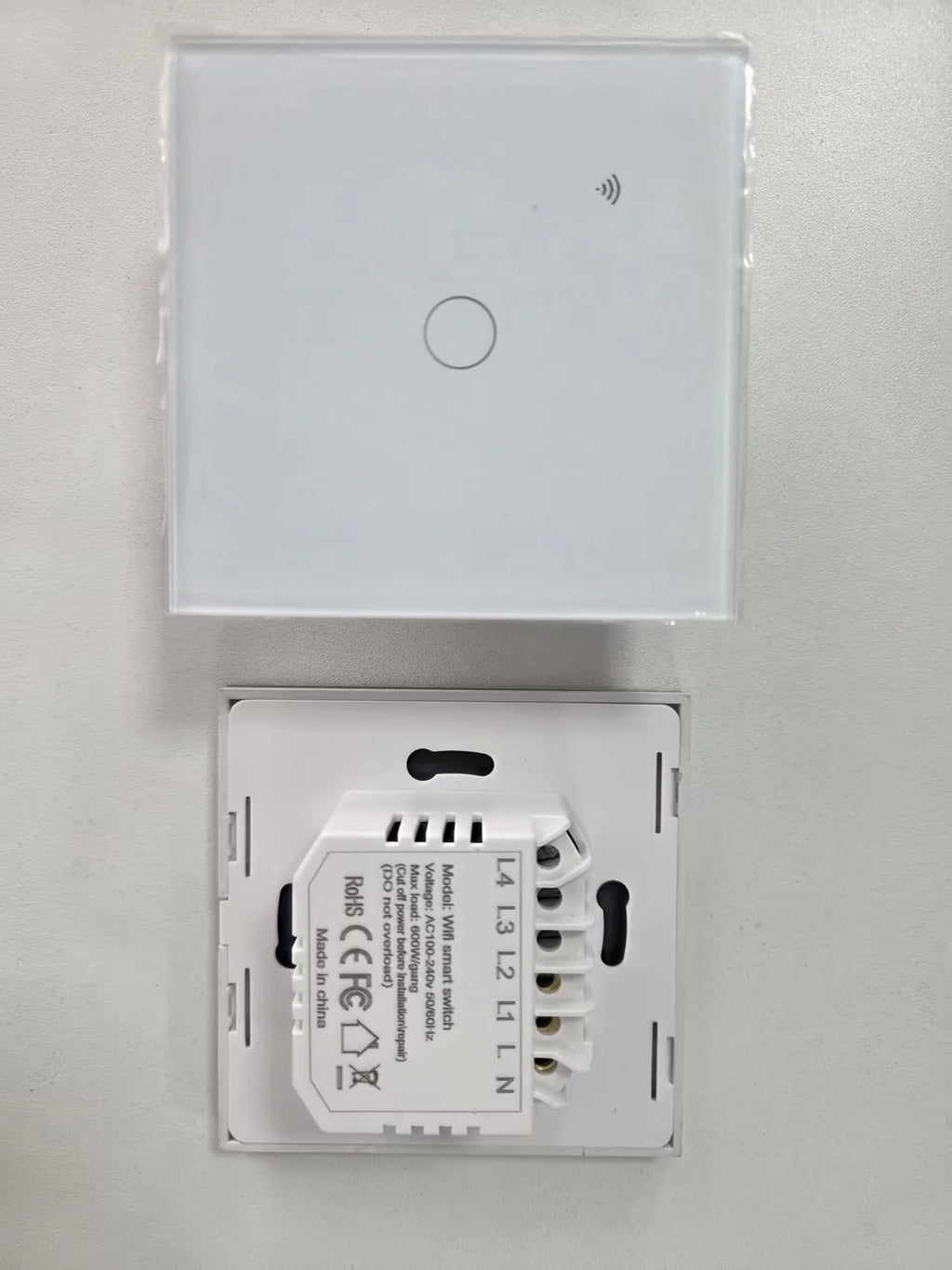 UBARO 86×86mm 1/2/3/4 Gang WiFi Smart Touch Switch, Tuya App/Voice Control, Timer, 2-Way/1-Way, Neutral Required