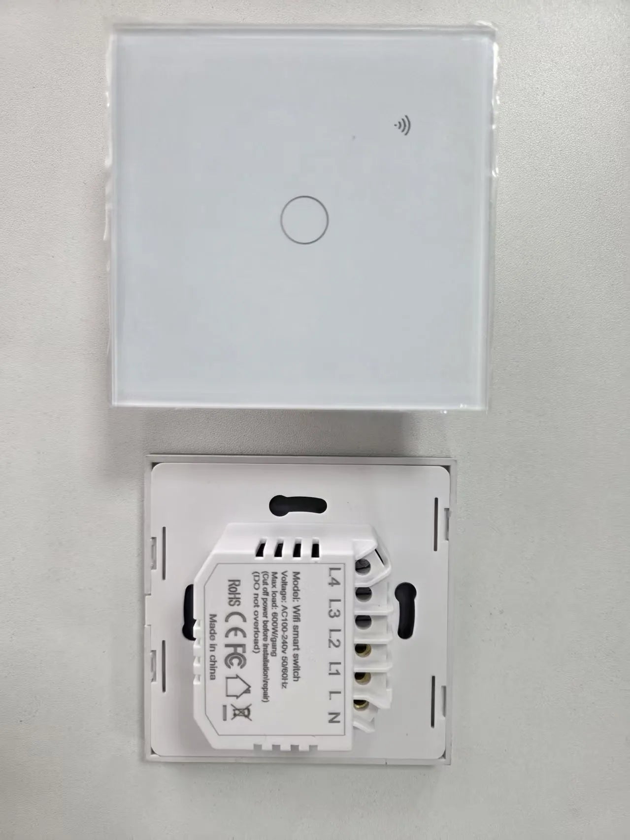 UBARO 86×86mm 1/2/3/4 Gang WiFi Smart Touch Switch, Tuya App/Voice Control, Timer, 2-Way/1-Way, Neutral Required