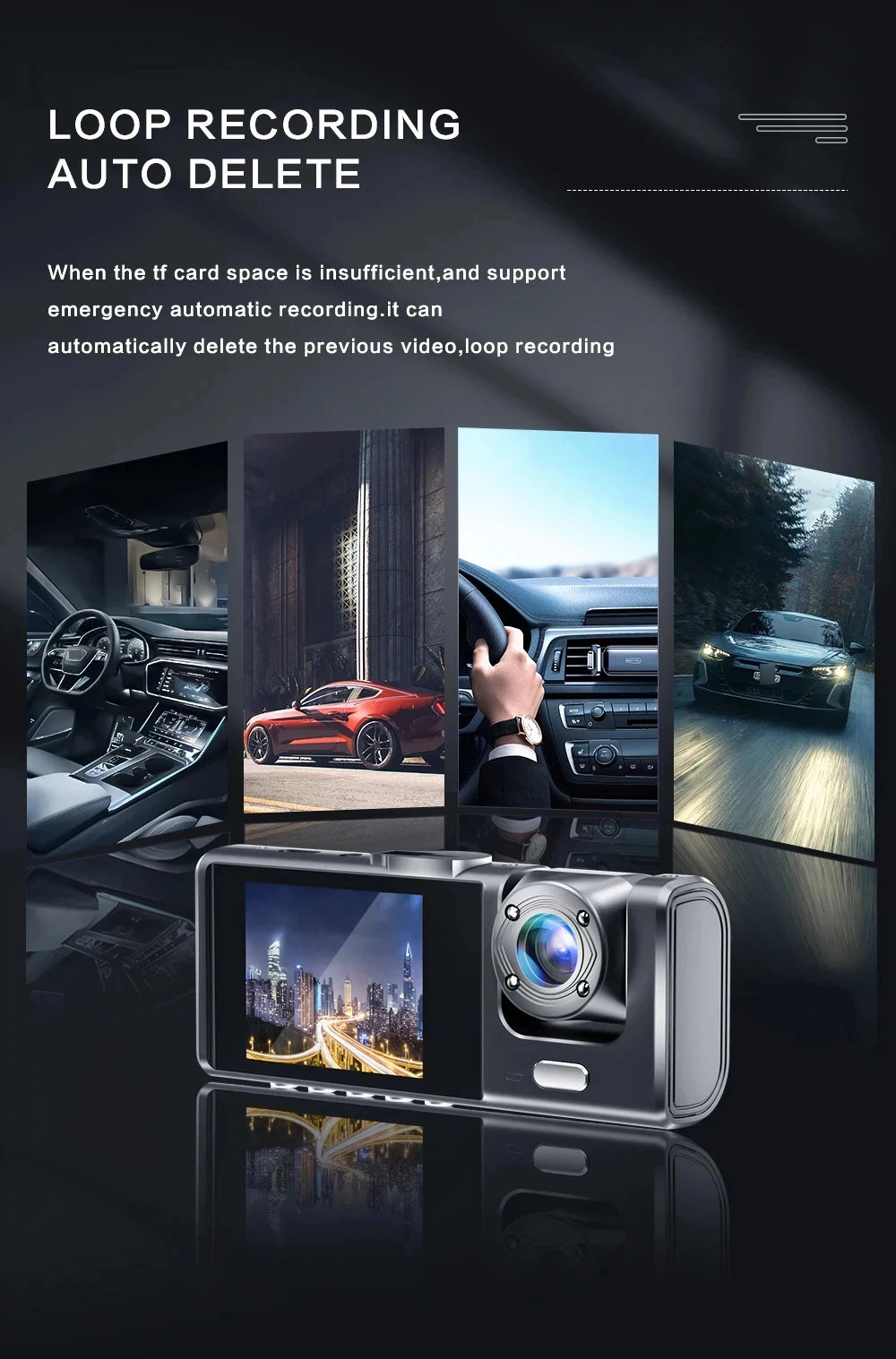 Hd 1080p 3-lens Video Dashcam High-definition Night Vision Of The Vehicle Recorder Car Dvr Registrator Dashcam Camcorder