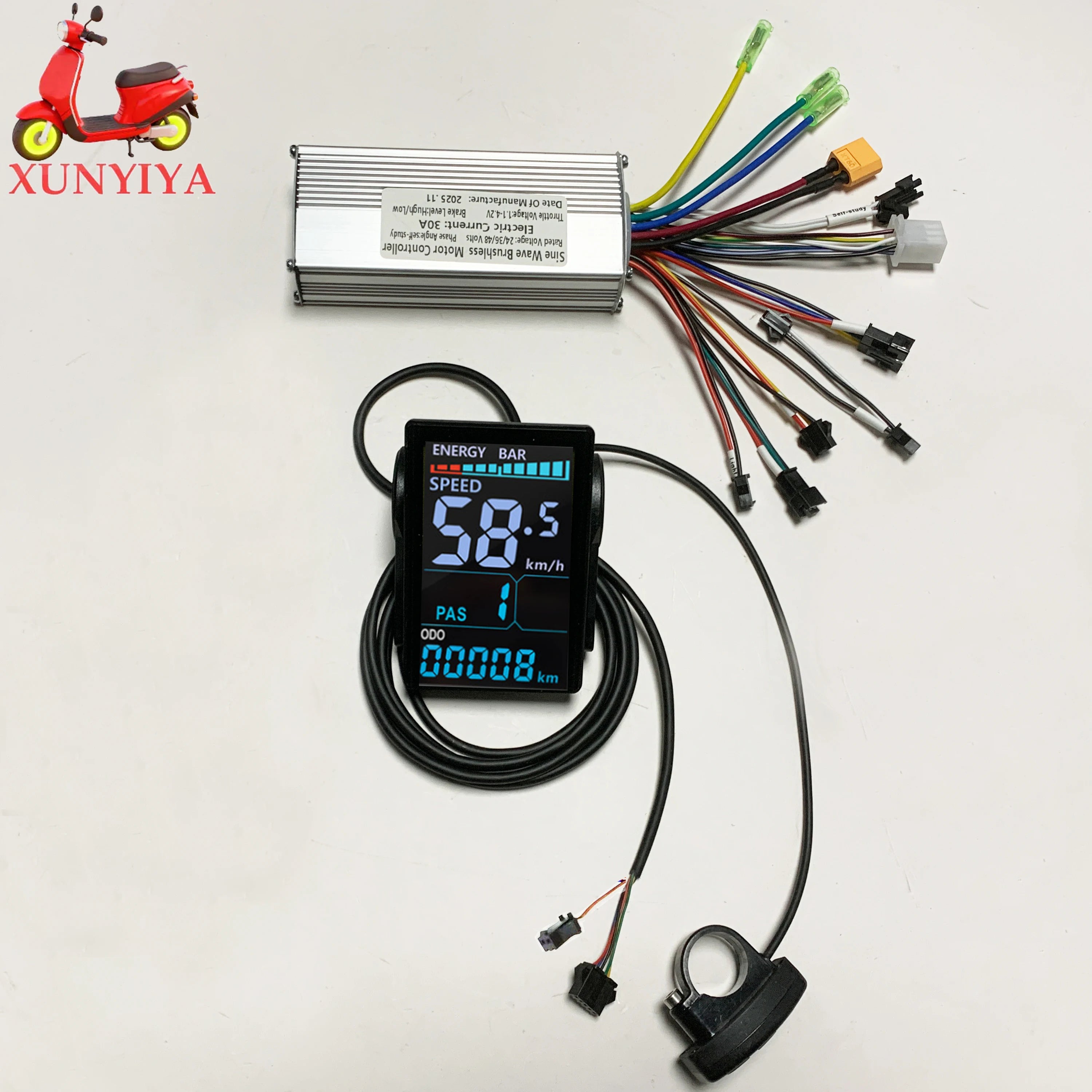 24V 36V 48V 30A 1000W Lithium Battery Controller with M5 LCD display Kit for Communication Protocol UART No.2 E-Scooter repair