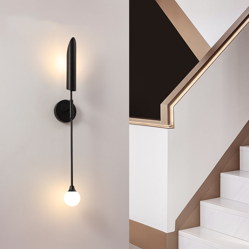 Simple Golden Inclined Tube Porch Living Room Dining  Bedroom Decor Wall Lamp Modern Light Luxury Creative Light Fixtures