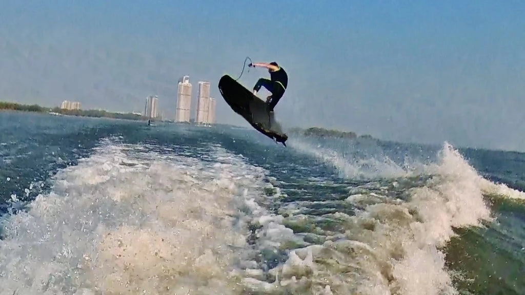 Water sports electric surfboard with power supply