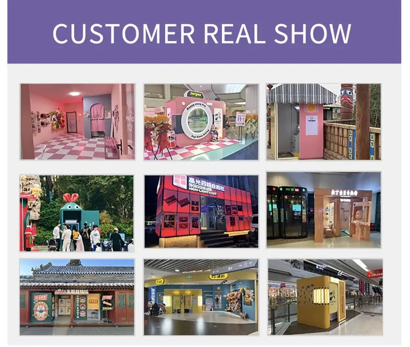 customize Commercial Use Custom Made Photo Booth Automatic Machine Multiple Scene Setup Selfie Photo Booth with Camera