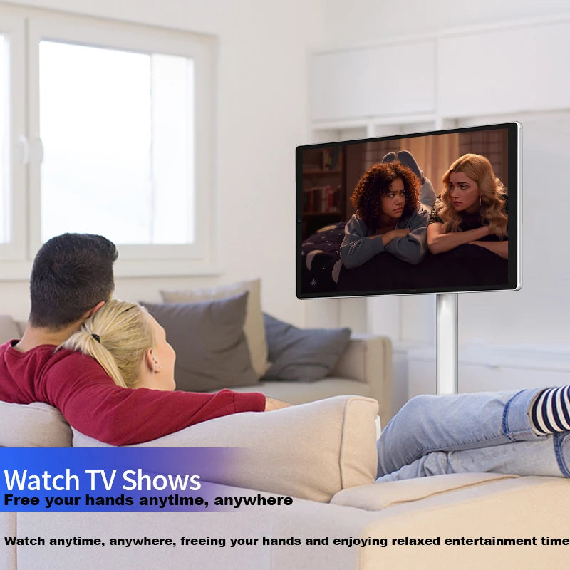 21.5 Inch Portable Smart TV With Touch Screen Display And Interactive LCD Monitor Movable Televisions And Camera