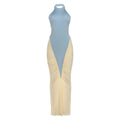 Talenza Elegant Evening Dress Women Fashion Slim Sleeveless Shrinking Clash Long Dress Vintage High Waisted Luxury Summer Dress