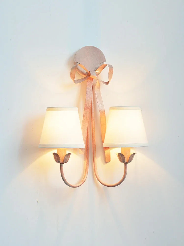 2025 Modern Simple Light Luxury E14 Bowknot Wall Lamp Living Room Bedroom Girl Princess Children Room Lights