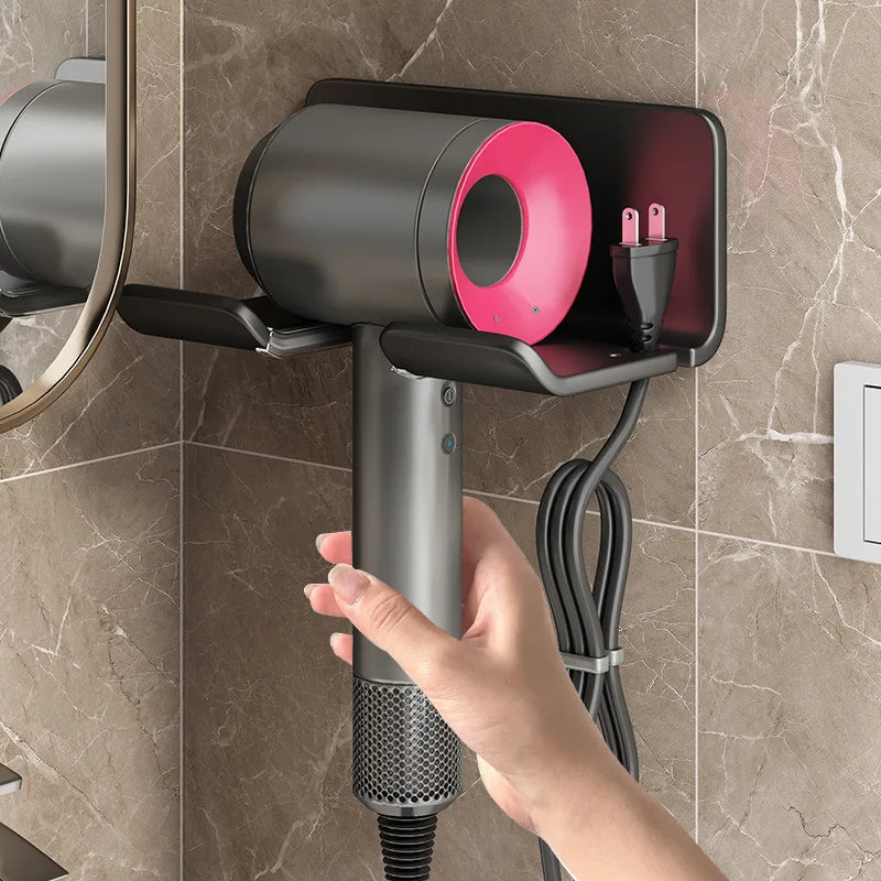 Hair Dryer Holder Bathroom Hair Straightener Stand Nail Free Shelves for Wall Room Bathroom Storage Rack Shelf Wall-mounted Home