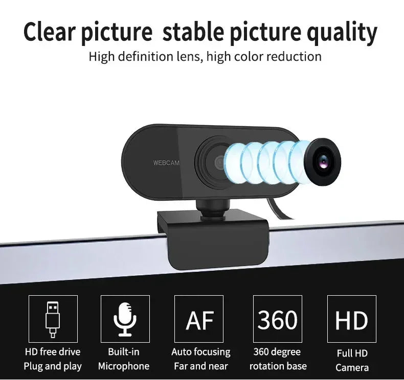 Camera 1080P HD Computer USB Camera With Built In Microphone For Work Tripod Network Web Camera