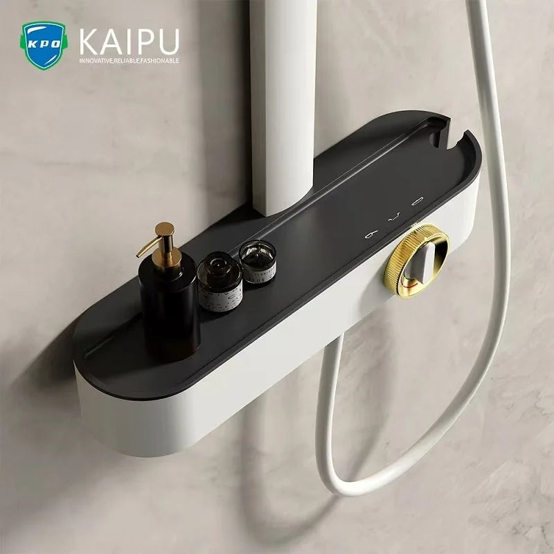 Luxury Modern Brass Bathroom shower faucet set Hot Cold water shower set Rainfall Waterfall 3 mode Shower faucet Wall Mounted