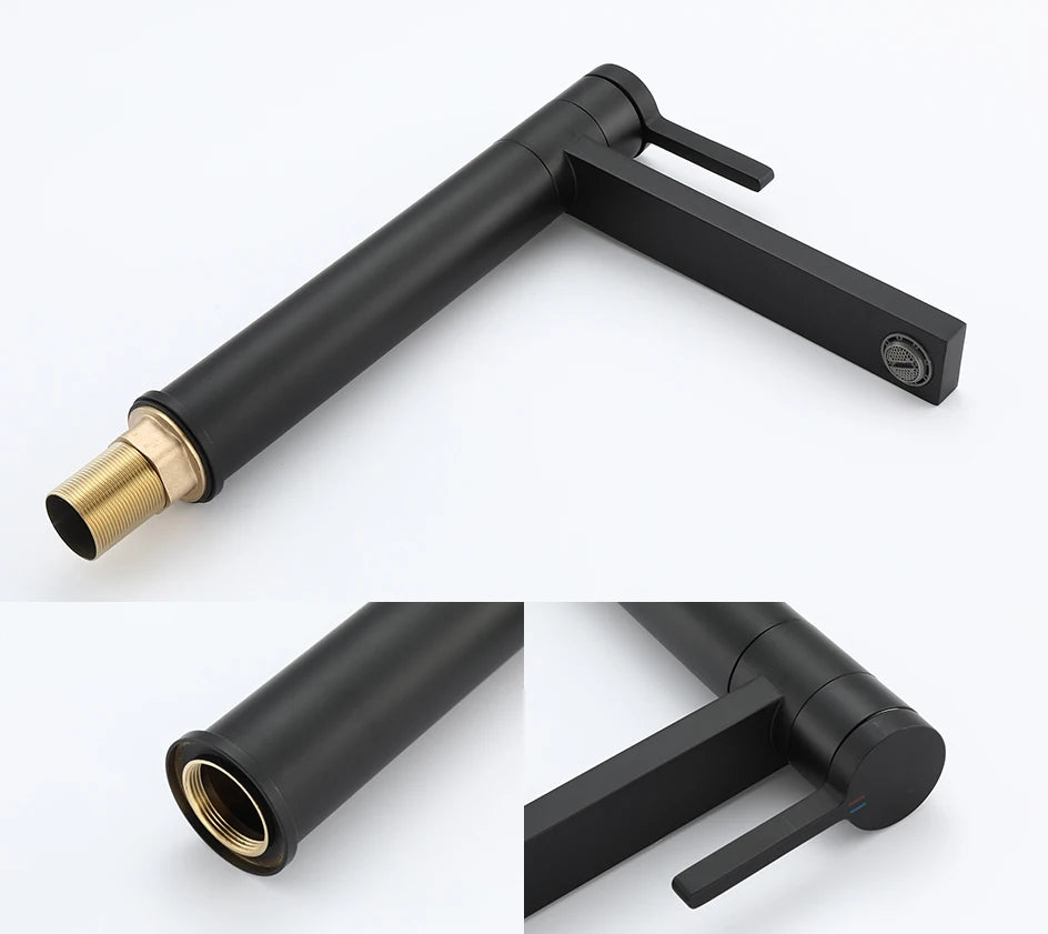 VGX Bathroom Faucets High Basin Mixer Sink Tall Faucet Gourmet Washbasin Taps Water Tap Hot Cold 360° Tapware Crane Brass Black