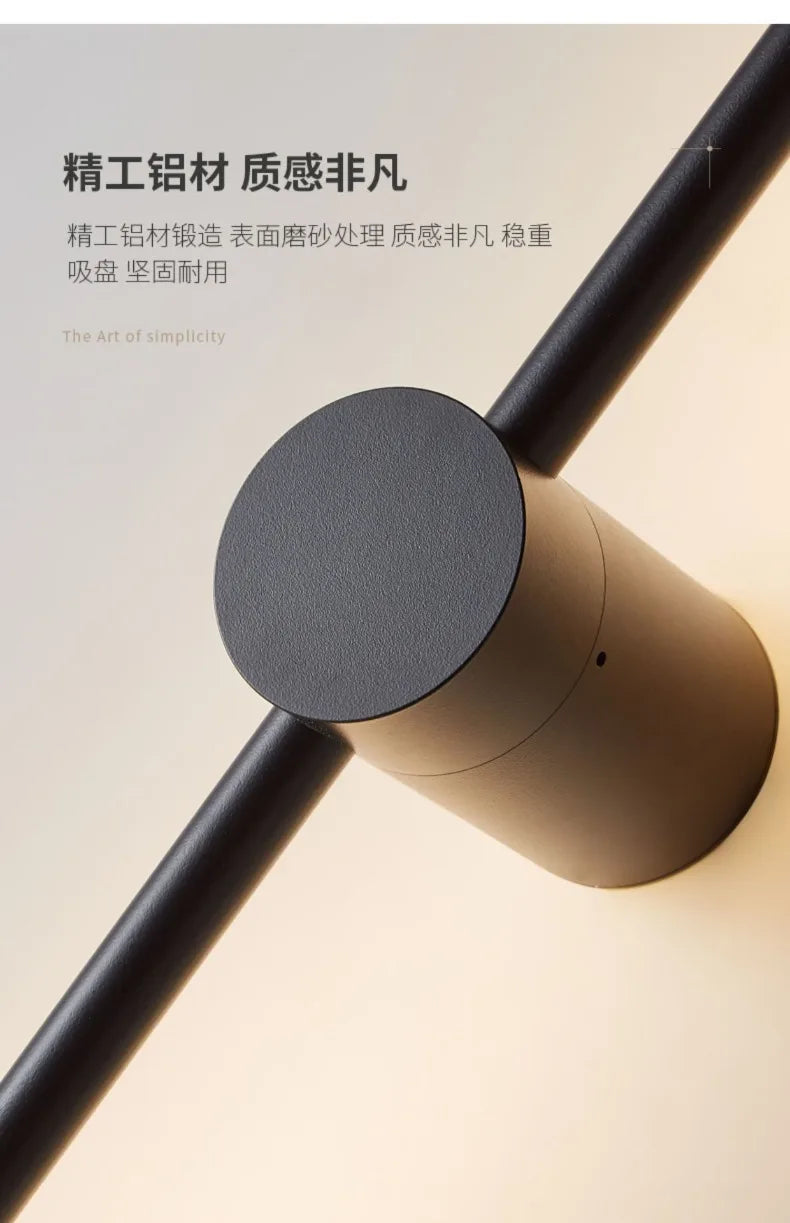 Remote Control Dimmable Wall Light, Plug-in Rotating LED Bar Lamp for Home Office Restaurant, Black/Gold/White, 60/80/100cm