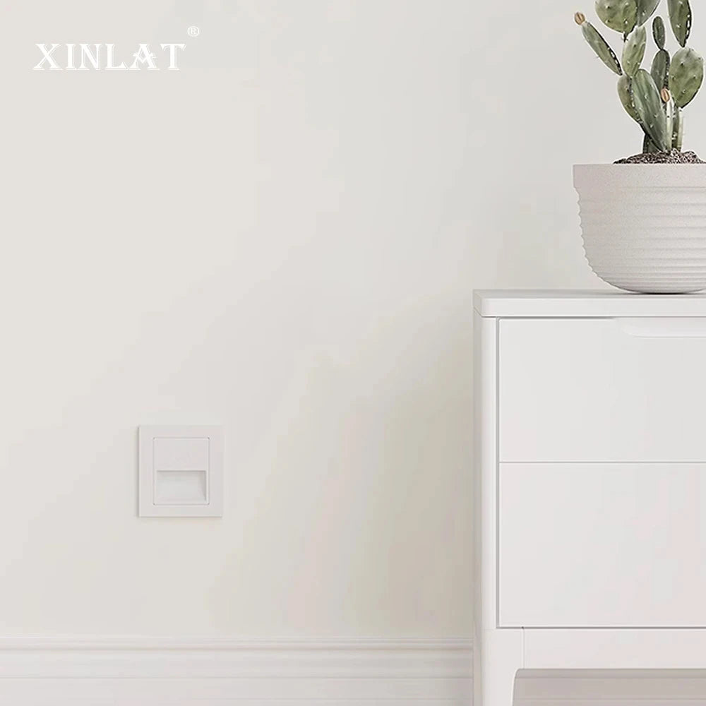 Recessed Wall Lamp Led Stair Lights Non-Sensor Corridor Nightlights for Cabinet Closet  Kitchen Luminaires Black White 22v 110v