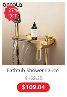 Bathtub Shower Faucet Single Handle Spout Mixer Tap With Hand Shower Wall Mount Platform Bath Mixer Water Faucet Wall Mounted