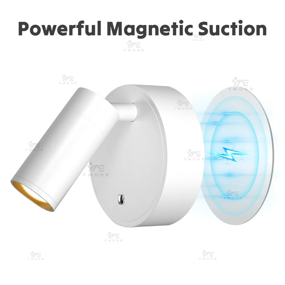 Dual Intelligent Control LED Light Magnetic USB Rechargeable Wall Lights Spotlight Stepless Dimmable Corridor Lamp Bedside Lamp