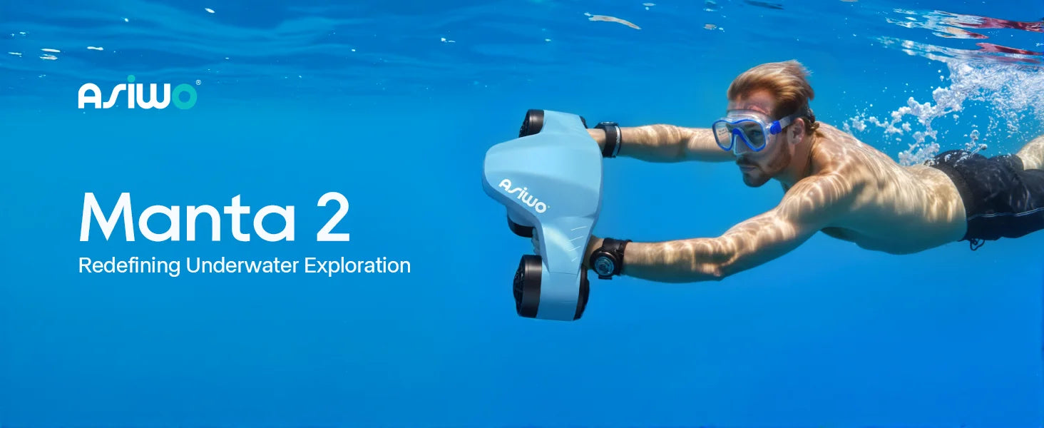 Underwater Scooter Sea Scooter Dual Motors with Action Camera Mount Water Scooter 40M Waterproof for Scuba Diving Snorkeling
