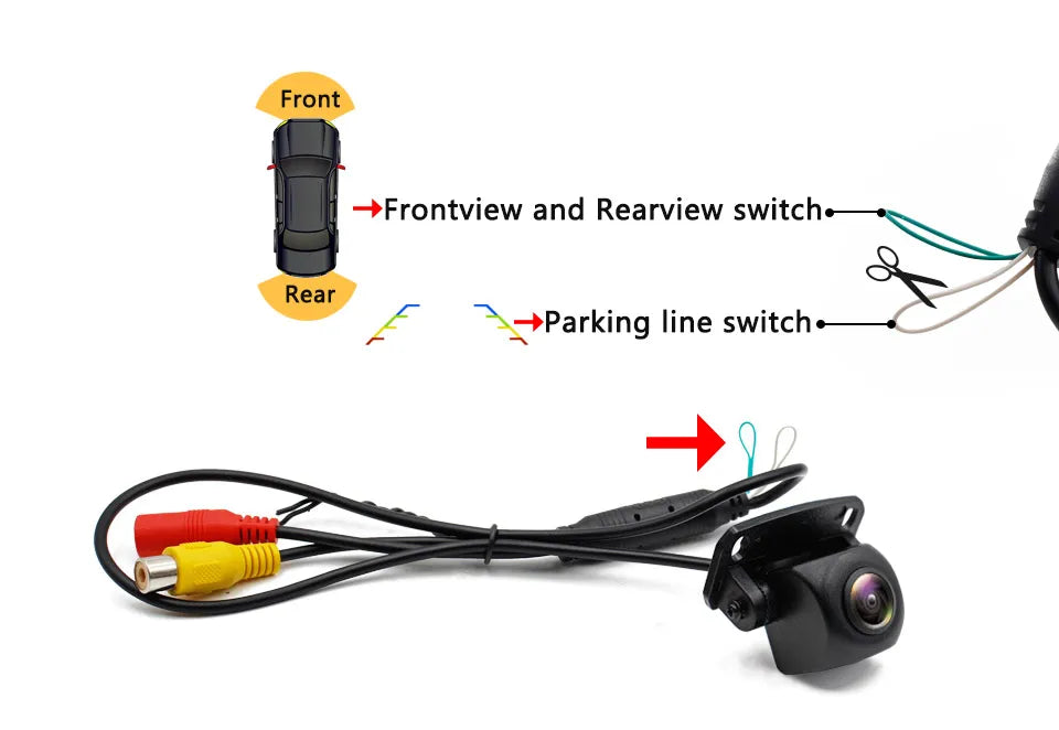 Smartour CCD Vehicle Rear View Camera Car Reverse Black Fisheye Lens Night Vision Waterproof Universal HD Parking Backup Camera