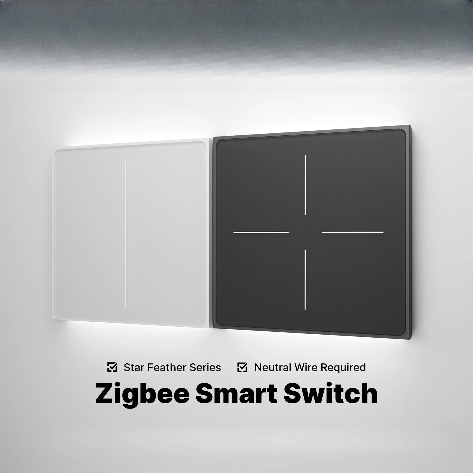 Smart Zigbee Wall Switch with Touch Glass Panel, Scene Mode Switching & APP Remote Control, No Neutral Wire Required