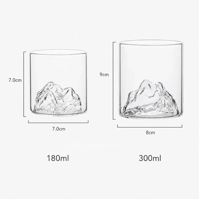 Guanshan Whiskey Glass Glass Glacier Mountain Cup Suitable for Drinking Whiskey Cognac Cocktail Ice Glass