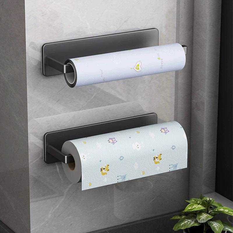 Kitchen Paper Holder, Wall-mounted Refrigerator Magnetic Paper Towel Holder, Side Cabinet For Storing Items, Non-drilling Fresh